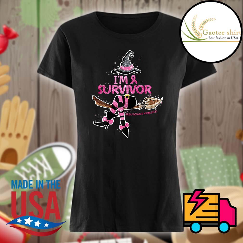 Witch I'm survivor breast cancer awareness Halloween s Ladies