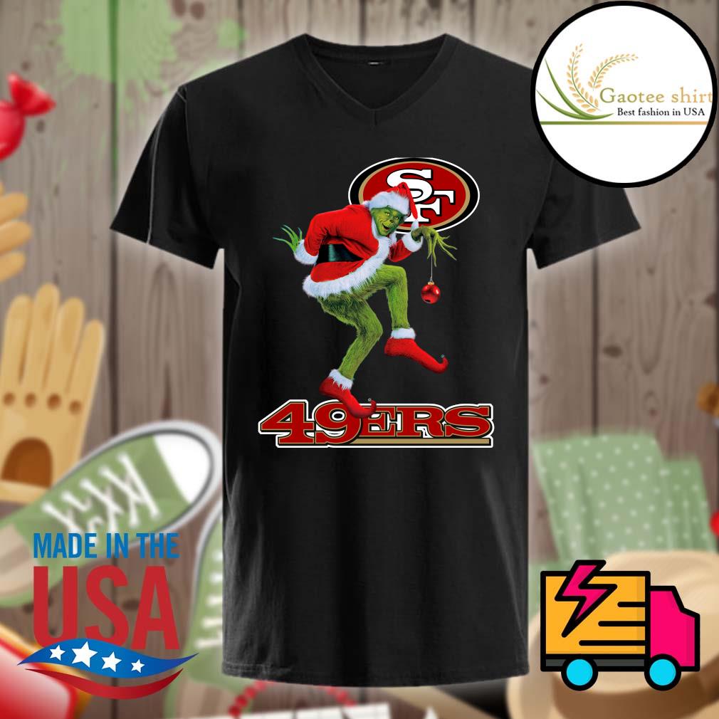 The Grinch Santa San Francisco 49ers Christmas shirt, hoodie, tank top,  sweater and long sleeve t-shirt